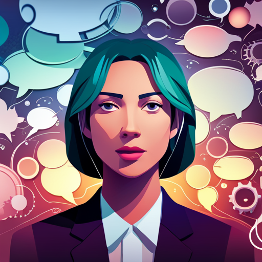 An image depicting an animated character surrounded by a sea of speech bubbles, each filled with different symbols, colors, and sizes, representing the diverse and sometimes overwhelming nature of client feedback in animation production
