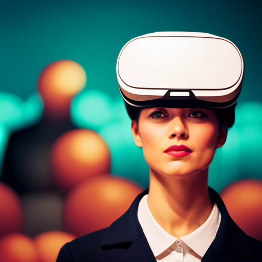 An image of a virtual reality headset transporting a user into a colorful, dynamic animated world